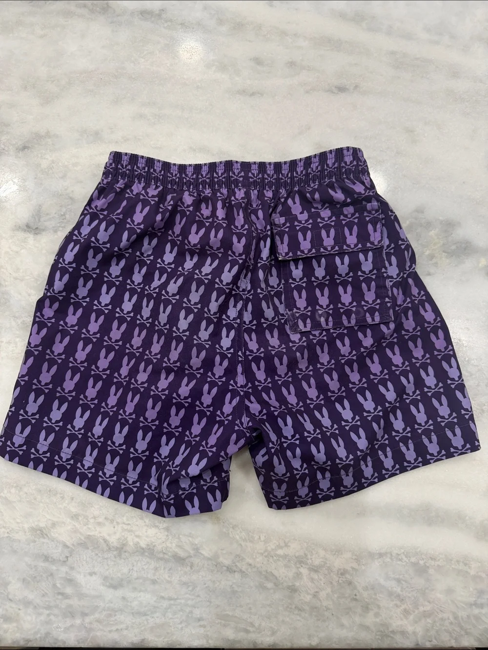 Psycho Bunny Purple Graphic Swim Trunks